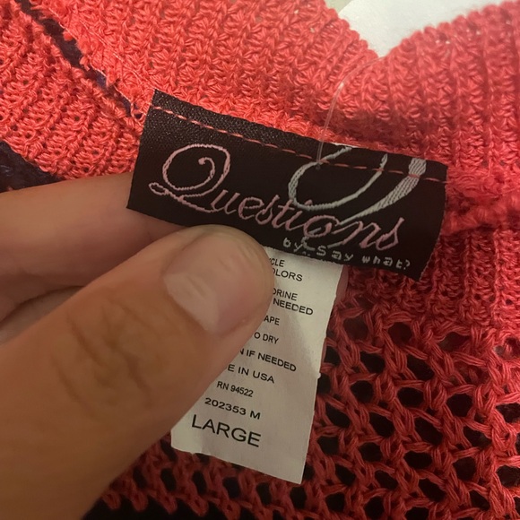 Open Knit Striped Short Sleeve Sweater, Women’s L, NWT - Picture 4 of 5